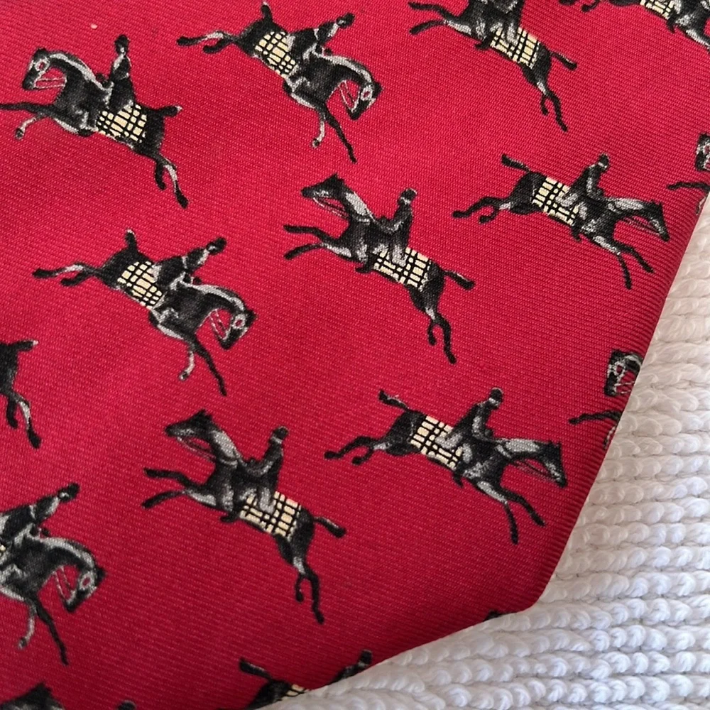 Burberry equestrian jockey silk tie, as is - Picture 4 of 12